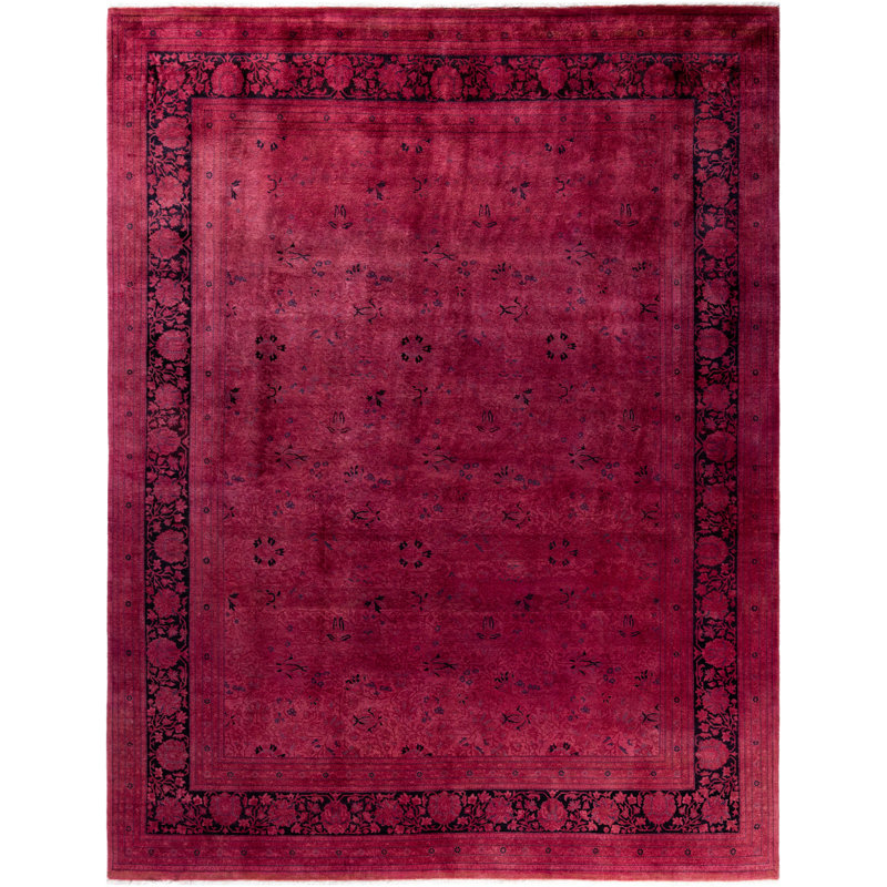 Tapis rose en laine noué à la main Bustamante 8 pi 0 po x 10 pi 4 po