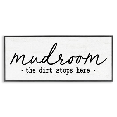 " Dirt Stops Here Mudroom Sign Rustic Grain Pattern "