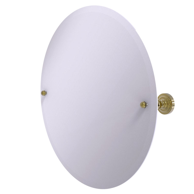 Miroir rond biseauté 22 po Marchmont, Laiton non laqué