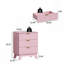 Commode à 3 tiroirs cannelée pour chambre à coucher avec commode, commode en bois de 23,6 po de largeur, table de chevet-640044696