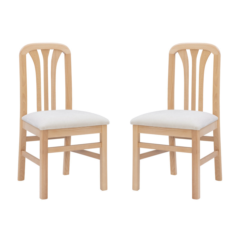 Upholstered Slat Back Side Chair, Natural