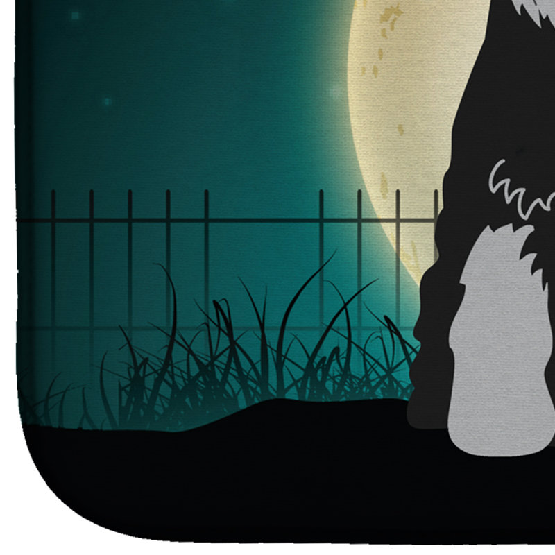 Tapis de séchage schnauzer standard halloween, Blanc