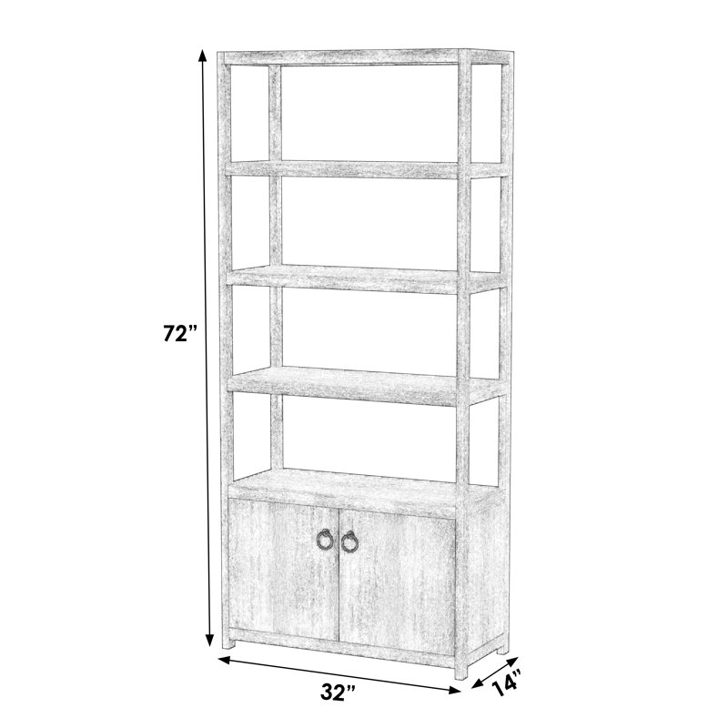 Lark 4- Tier Etagere Etagere Bookcase, Natural