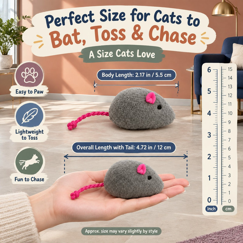 Lot de 20 jouets en peluche en forme de souris à l'herbe à chat, couleurs assorties, jouets interactifs et résistants pour chatons d'intérieur et chats adultes.