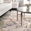 Tapis blanc cassé à motif damassé Zanesville-18100114