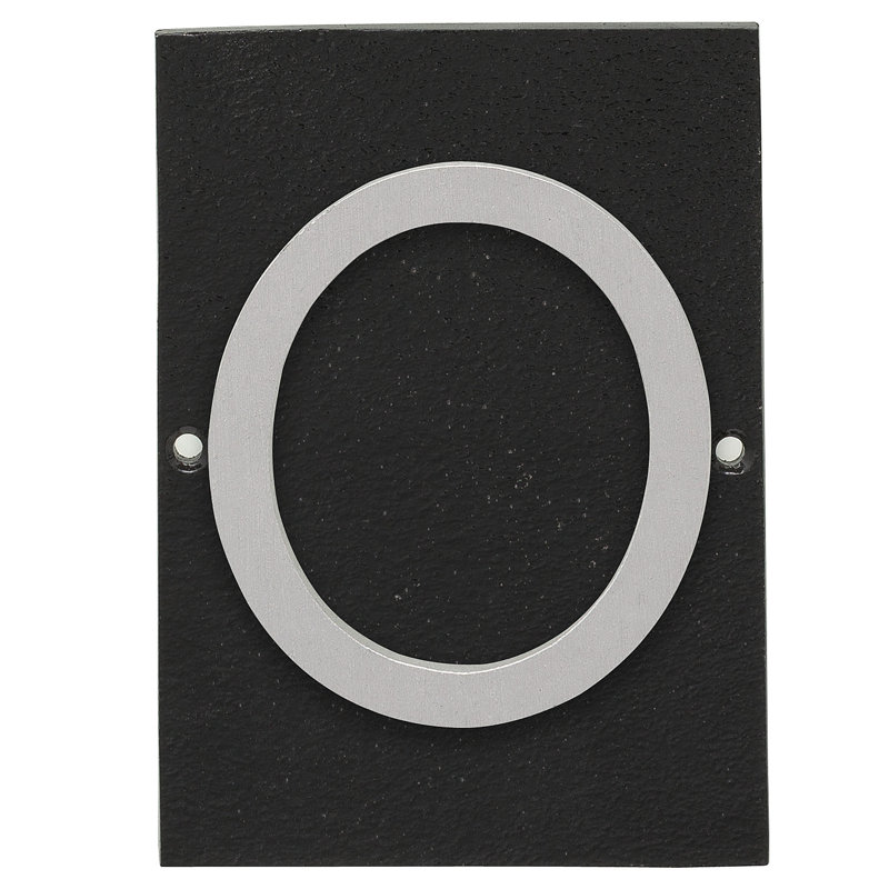 Floating 1-Line Wall Address Plaque, Black, Brushed Aluminum, Yes