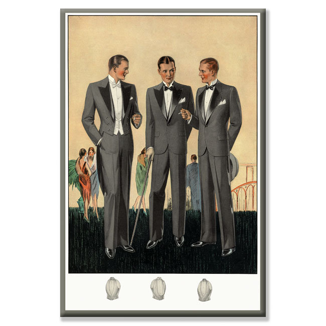 Publicité rétro tuxedo sur toile tendue, 24 po x 36 po