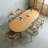 Brown Oval Solid Wood Dining Table-388975980