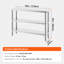 Table de préparation des aliments en acier inoxydable, table de travail de cuisine commerciale de 14 x 48 x 34 pouces, avec 2 tablettes réglables, table de préparation en métal robuste pour barbecue, cuisine, maison et garage