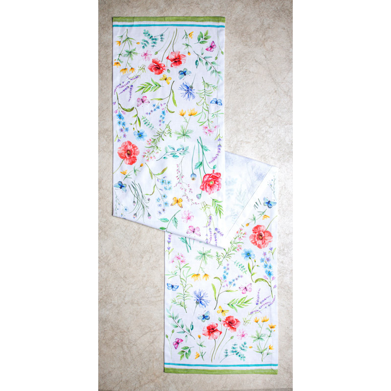 Geometric 100% Cotton Thanksgiving Table Runner, 108" L x 14.5" W