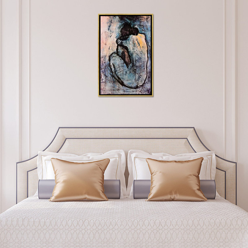 Blue Nude by Pablo Picasso - Print, Gold Framed Canvas, 40" H x 26" W x 1.5" D