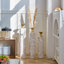 Ensemble de vases de plancher en métal 3 pièces - Grand décor en relief blanc et doré pour le salon, l'entrée et le bureau