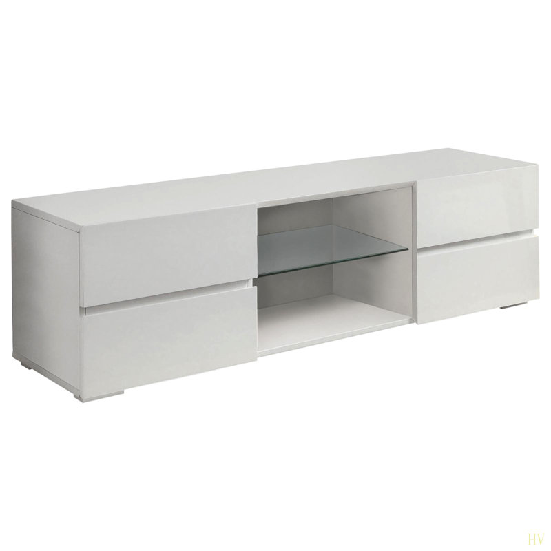 Glossy  4-Drawer TV Console