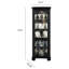 Vitrine de coin lumineuse à 4 tablettes en noir Oxford