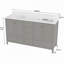 Meuble-lavabo 60 po, meuble-lavabo avec cadre en bois massif, comptoir autoportant avec 2 lavabos gris-129459495