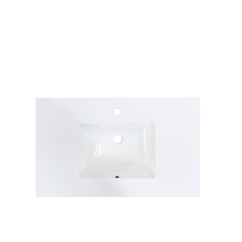 Snow White 37" Stone Vanity Top with Undermount Sink