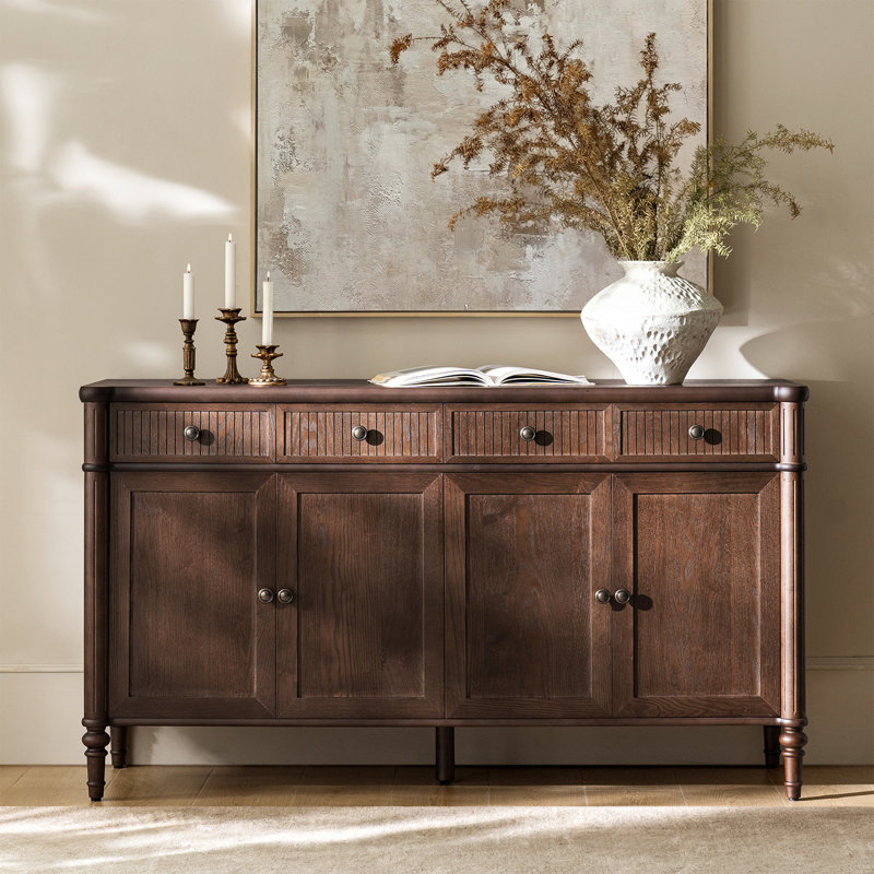 Buffet cannelé à 2 portes et 2 tiroirs Hoai Derk Transitional