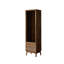 Armoire à vin 19,68 po en bois de noyer noir et verre