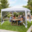 Abri escamotable pliant instantané résistant aux rayons UV de 10 pi x 10 pi avec tente en toile escamotable avec filet en filet respirant pour la terrasse-126333993