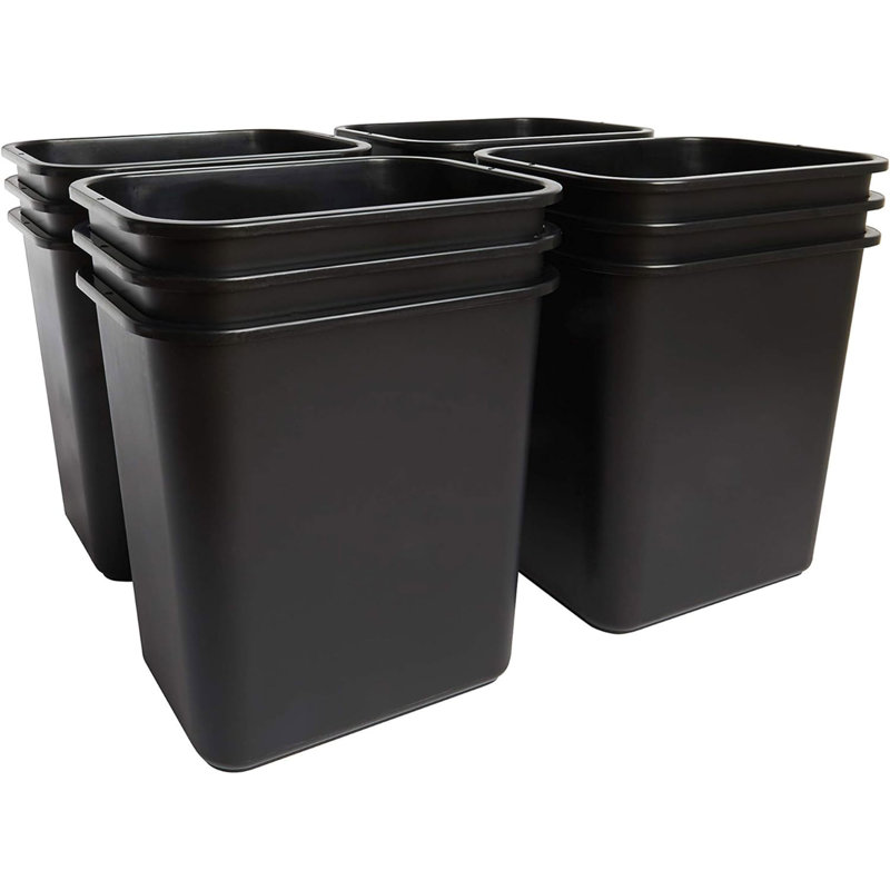  12 Pack Trash Wastebasket for Commercial and Kitchen, 7 Gallon