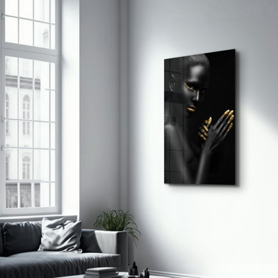 Élégante peinture murale en verre trempé de 13,8 po x 21,7 po | 100% verre trempé, épaisseur: 0,16 pouce | Imprimé UV pour des couleurs éclatantes | Parfait pour la décoration intérieure, le salon et les espaces de bureau