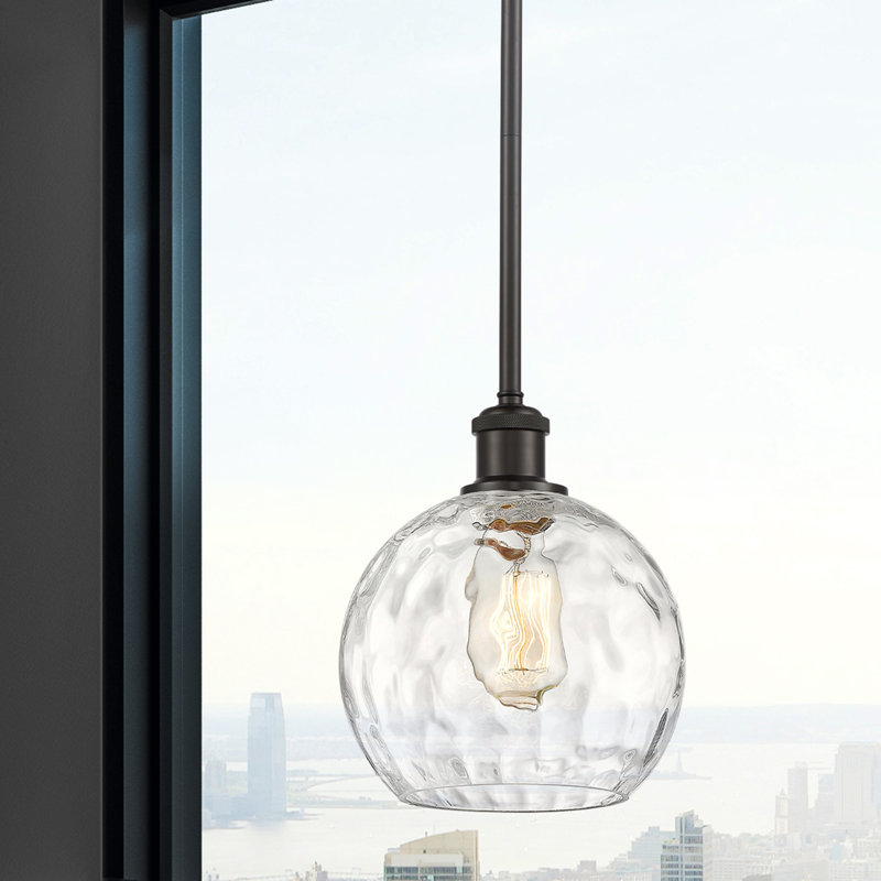 Luminaire suspendu sphérique 1 lumière Cindi, DEL, H 10 po x l 8 po x P 8 po, Bronze huilé