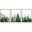 «Woodland Forest Landscape Green Forest Pine Tree Nature Landscape», reproduction d'art encadrée 3 pièces-90568681