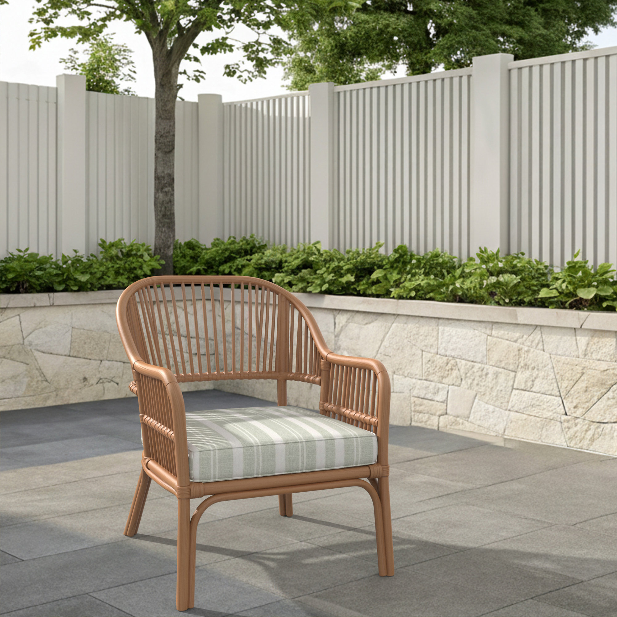 Amala Outdoor Sunbrella® Dining Seat Cushion, Sunbrella Tranquil Sage