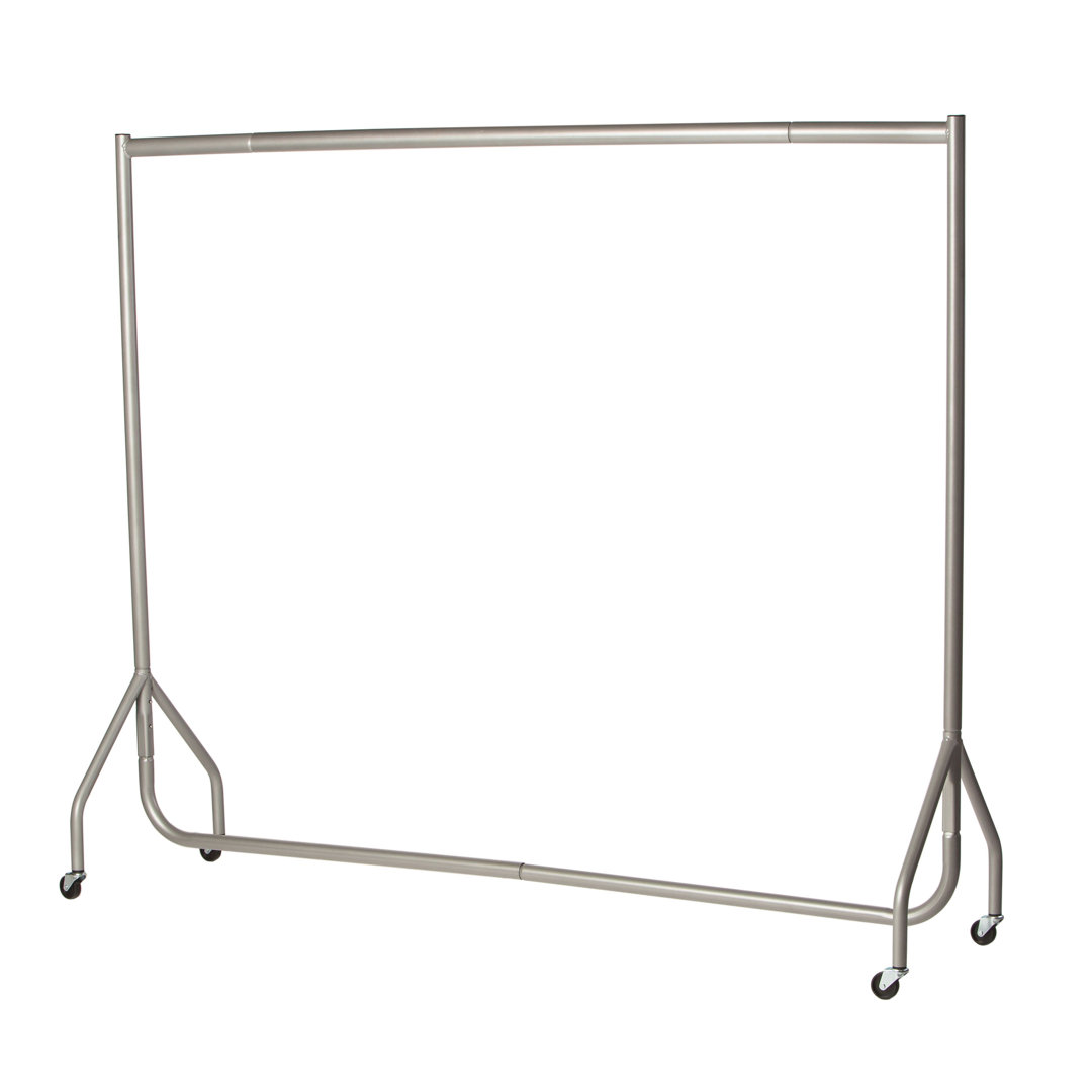 180cm Long x 150cm Tall Heavy Duty Rolling Clothes Rail Garment Storage Rack Silver