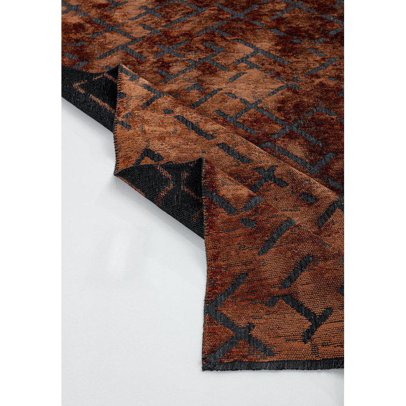 Rapture Abstract Area Rug in Orange, Square 9'