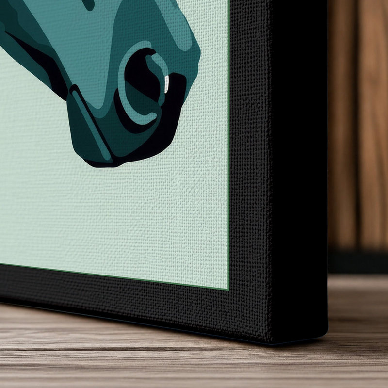 Geometric Horse Modern - Wrapped Canvas, 24x16 - 61.0 x 40.6 cm, Black Border