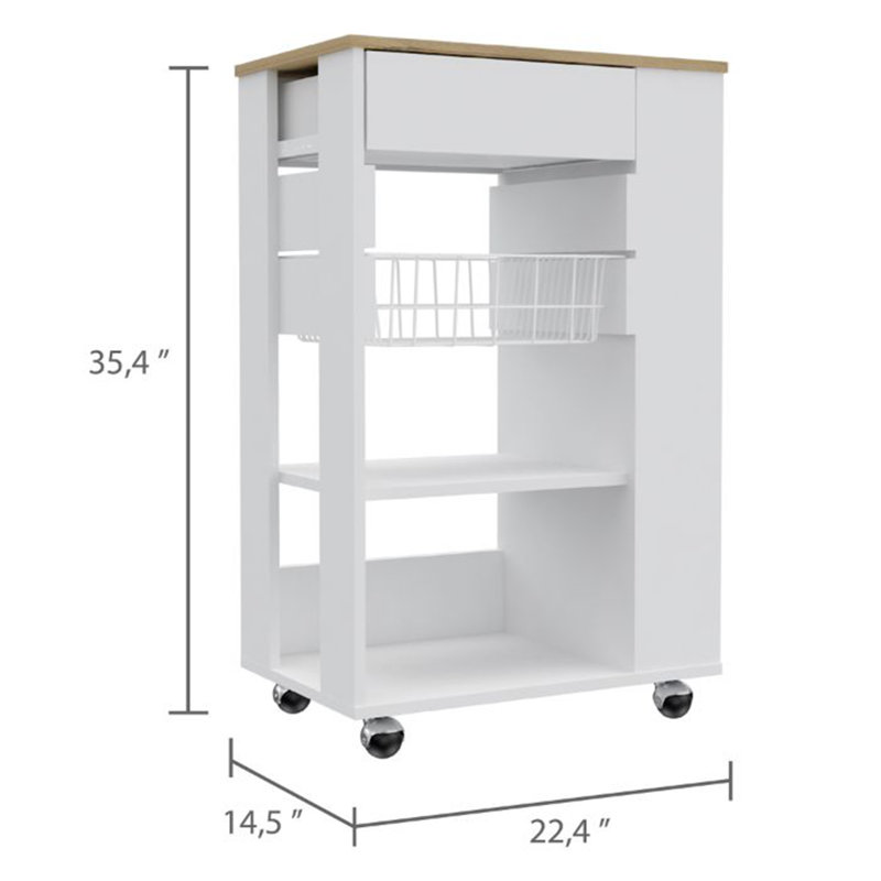 Chantrelle Kitchen Island, White
