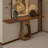 Retro Nut-Brown Solid Wood Console Table-1960302813