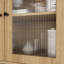 Armoire à dôme intelligente en MDF avec grain de bois naturel Smart Led-intégrée - rangement idéal pour les collations et les boissons