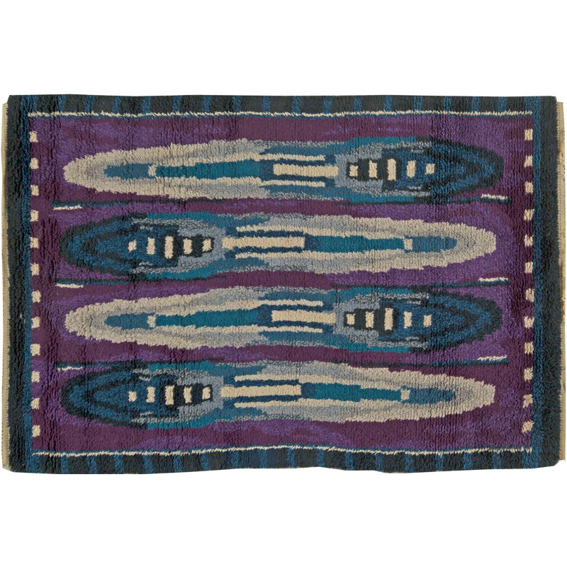 Vintage One-of-a-Kind Rectangle 4'7" X 7' Hand Knotted Area Rug