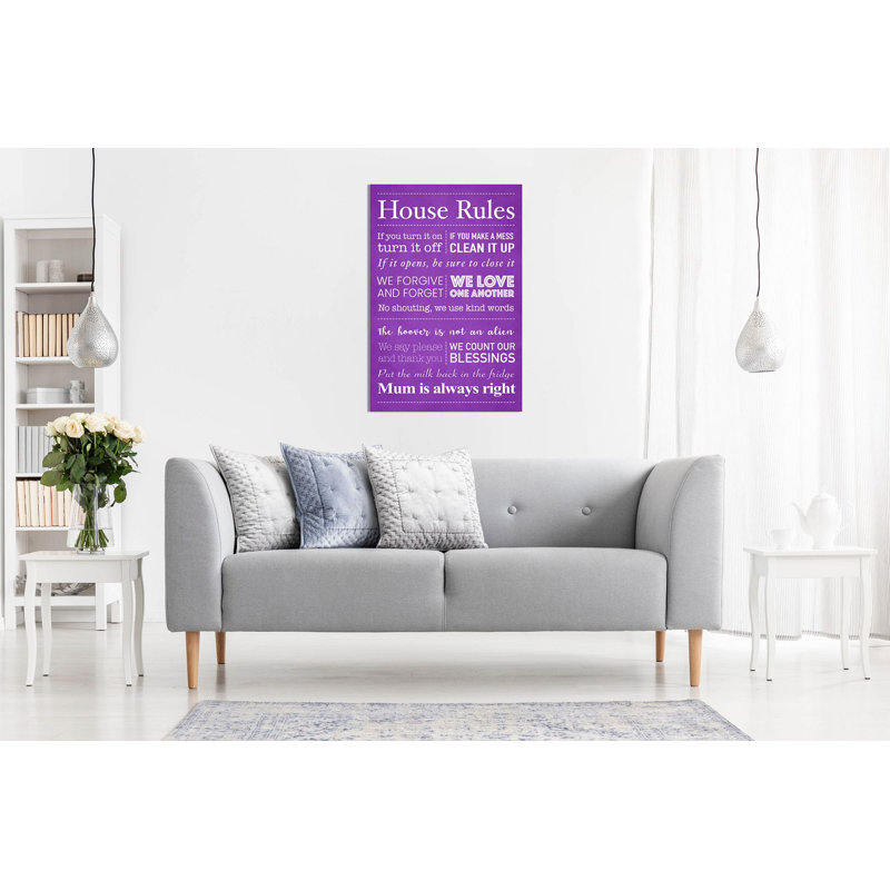 House Rules - Wrapped Canvas Print, 31cm H x 20cm W