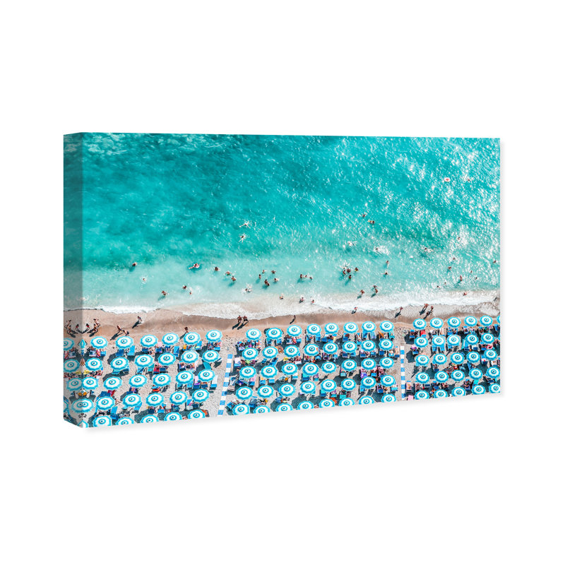 Paradise Beach Umbrellas - impression, Toile tendue, Pas de tapis, H 10 po x l 15 po