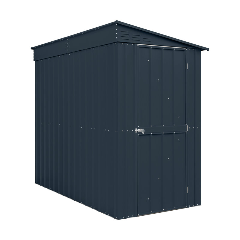 Globel 4 X 8 Lean-To Green Metal Shed, Grey