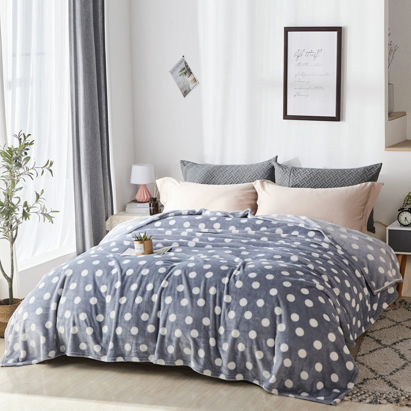 Couverture en molleton FL2020-KQ01-11 Dots, Grand, gris