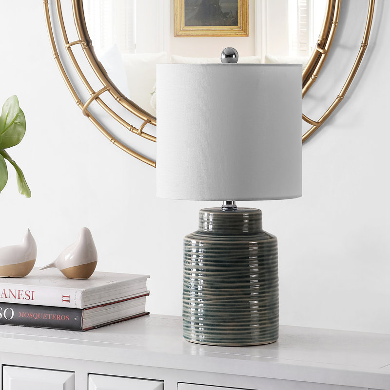 Navilas Ceramic Table Lamp, Blue Green