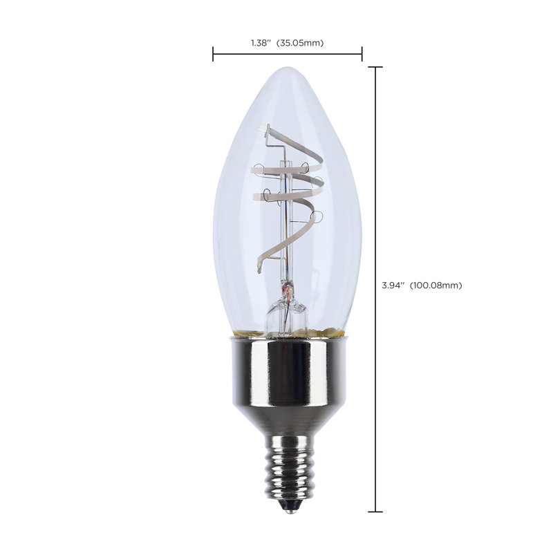 4 Watt LED - Flex Gray Coil Filament - B11 - Candelabra Base - 2700K CCT - Clear - 120 Volt