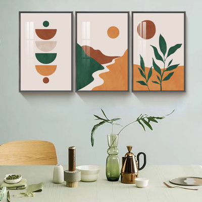Art mural moderne sur toile encadré 3 pièces Boho
