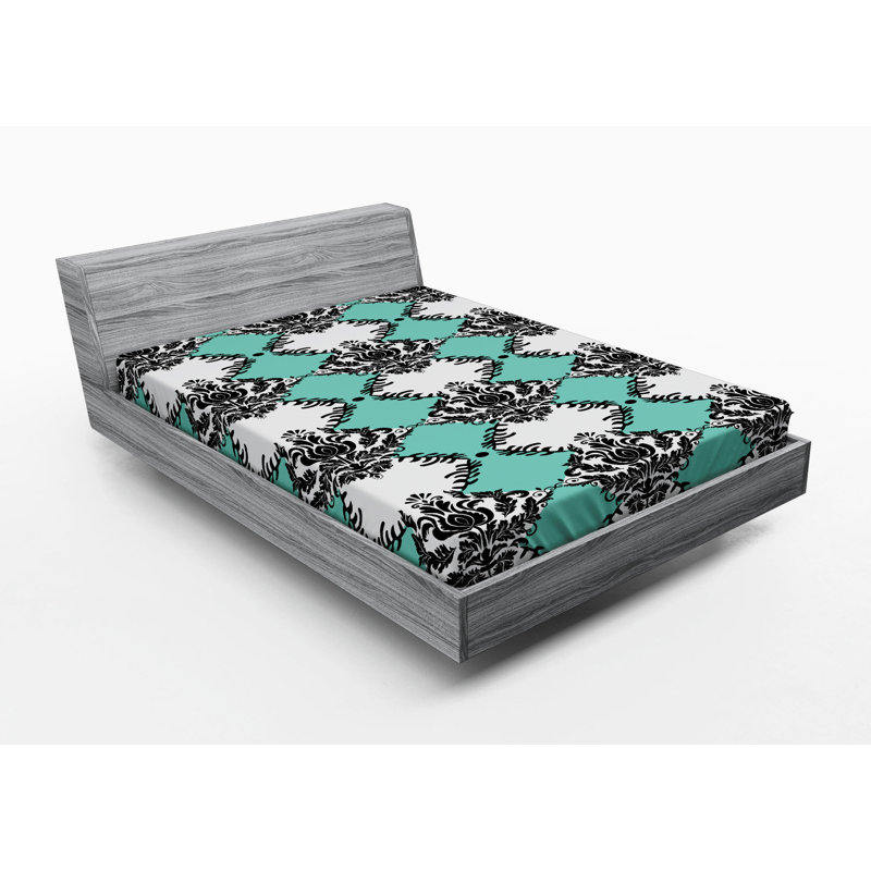 Microfiber Floral Fitted Sheet, Full Fitted Sheet
