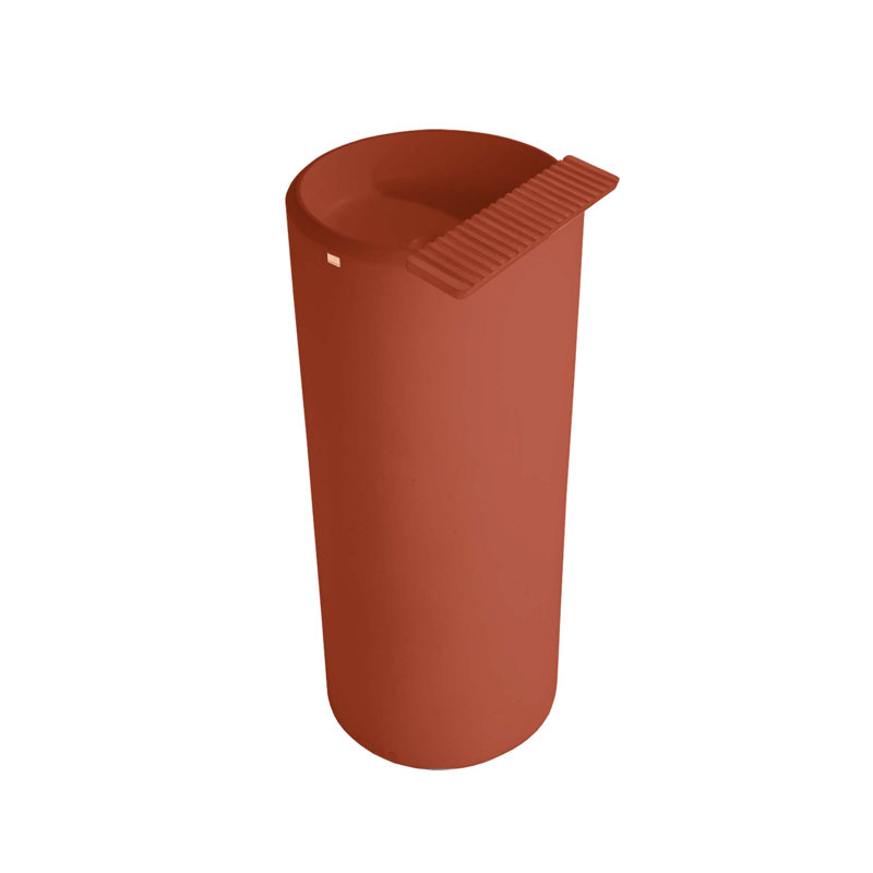 Konkretus Ubud 14.6'' Concrete U-Shaped Bathroom Sink, Terracota Red