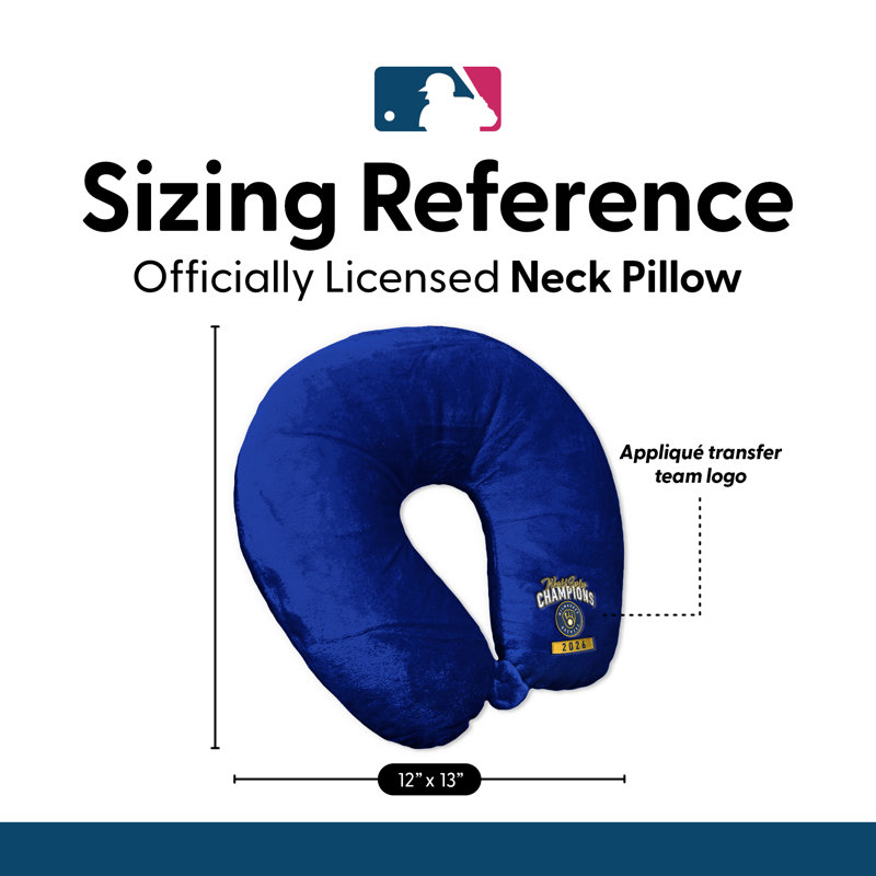 2026 MLB World Series Milwaukee Brewers 26 Champs Neck Pillow 12x13 inches