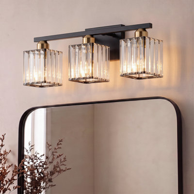 3-Light Crystal Dimmable Vanity Light