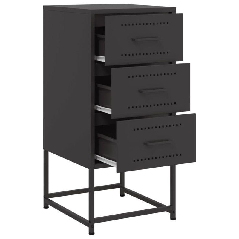Ensemble de 2 tables de chevet standard en acier noir vidaXL 14,2 po x 15,4 po x 30,7 po, Ensemble de 2