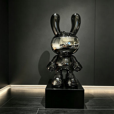 Black+Silver Free Form Resin+Plastic Decorative Object