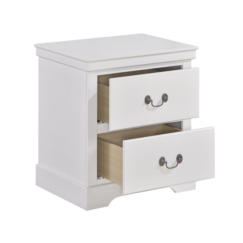 Table de chevet 2 tiroirs Jeffers, White