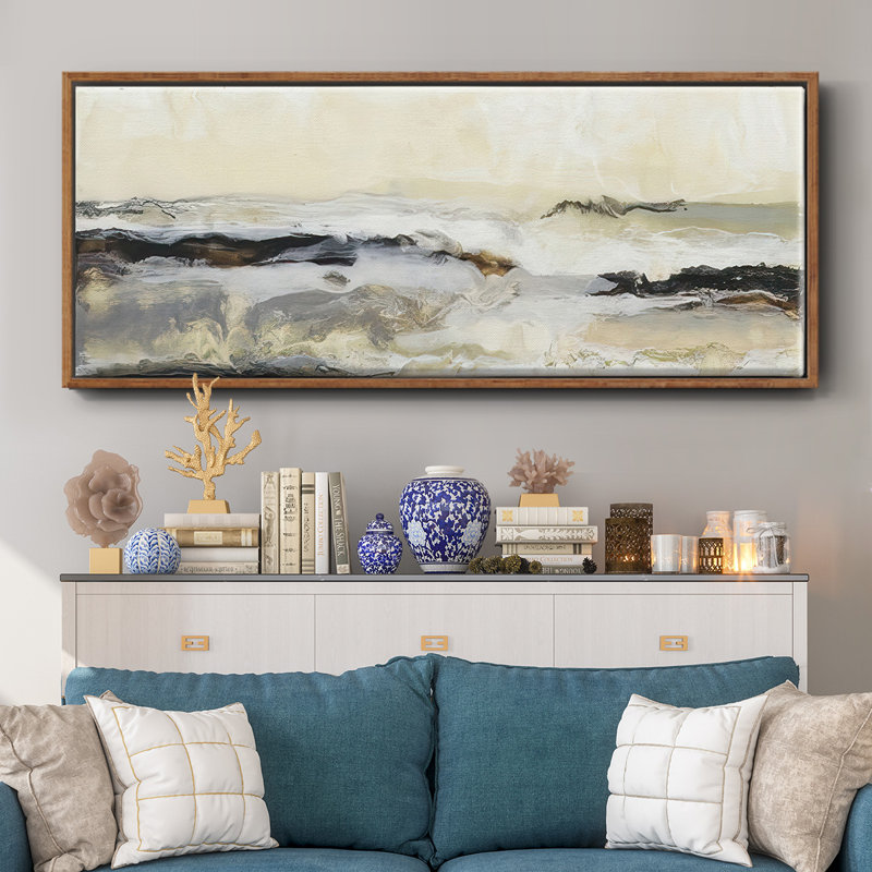 Joyeux horizon I - toile encadrée, Noyer, H 24 po x l 60 po x P 1,5 po